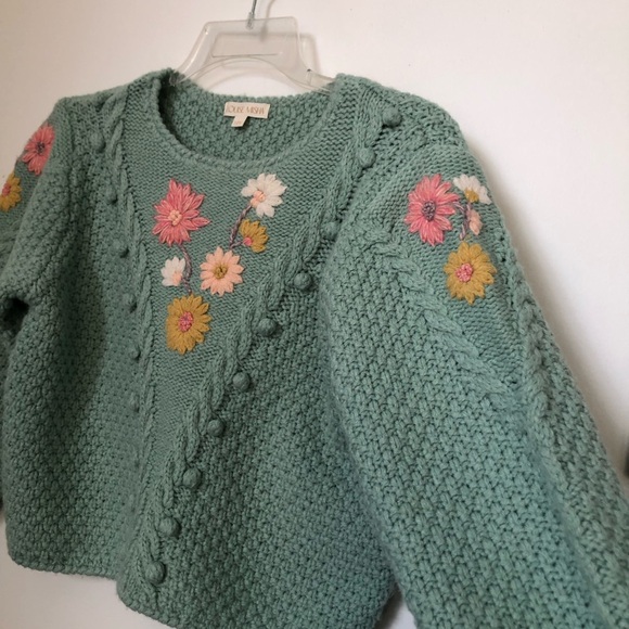 Louise Misha Acacia embroidered sweater Mineral Blue size 10Y - Picture 7 of 15